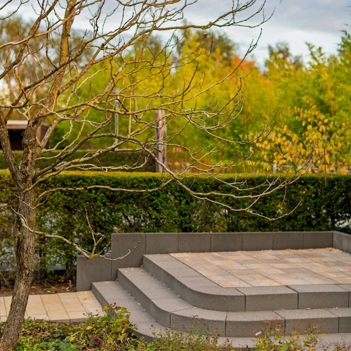 Paver patio and steps